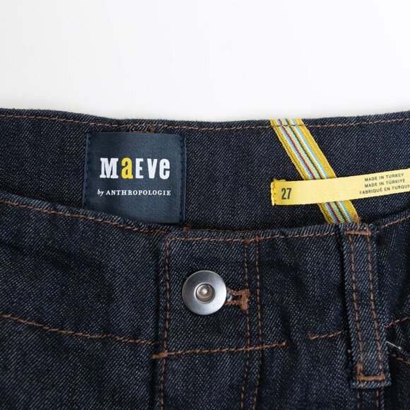 Anthropologie Maeve The Delaney Clean Seamed High Rise Wide Leg Jeans Dark Wash - Picture 8 of 14